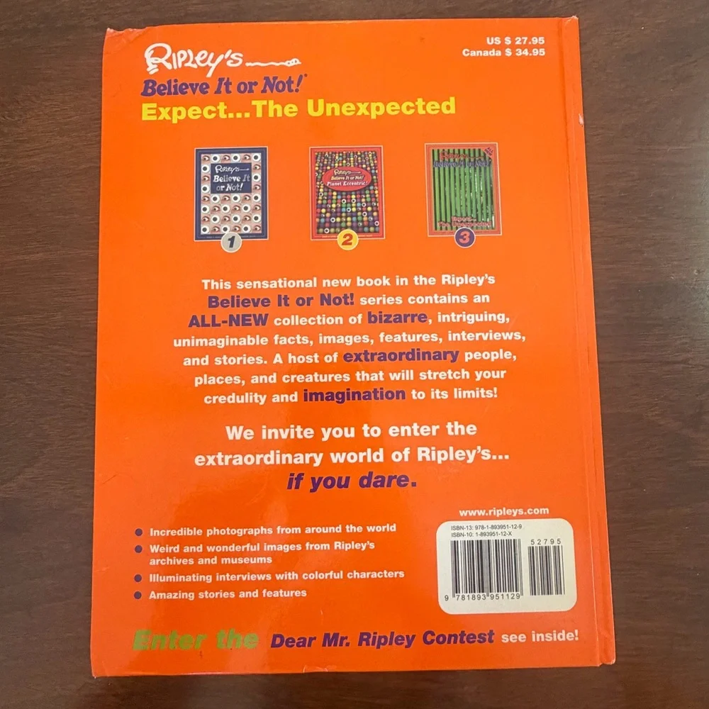 2006 Ripley's Believe It or Not! Expect the Unexpected Lenticular Hardcover Book